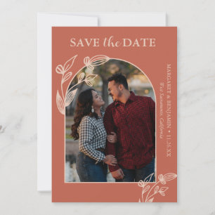Save The Date Boho Terracotta Arch Photo Floral