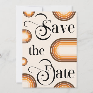 Save The Date Boho Terracotta Arch & Retro Script Mariage photo