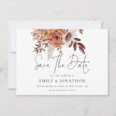 Save The Date Boho Terracotta Automne Florals QR Code Mariage (Devant)