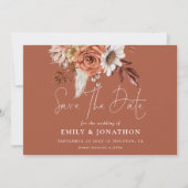 Save The Date Boho Terracotta Automne Florals QR Code Rust Maria (Devant)
