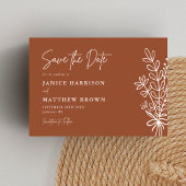 Save The Date Boho Terracotta brûlé Orange Rustique Mariage