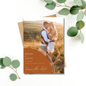 Save The Date Boho Terracotta deux photos mariage Enregistrer la