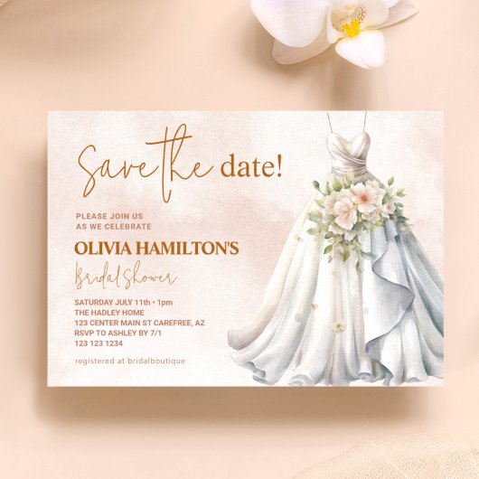 Save The Date Boho Terracotta Fête de Fiançailles
