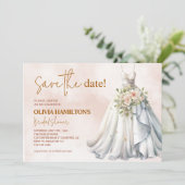 Save The Date Boho Terracotta Fête de Fiançailles (Debout devant)