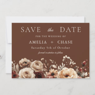 Save The Date Boho Terracotta Floral Été & Mariage de automne
