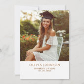 Save The Date Boho Terracotta Floral Photo Graduation  (Dos)