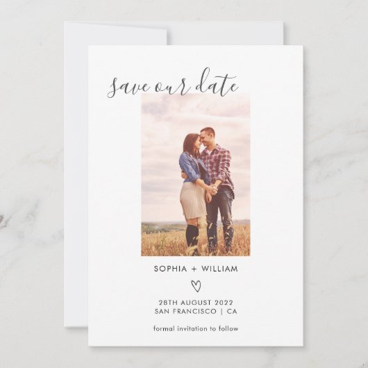 Save The Date Boho Terracotta Mariage Photo Enregistrer La Date (Devant)