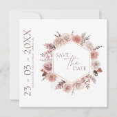 Save The Date Boho Terracotta Neutral Floral Mariage (Devant)