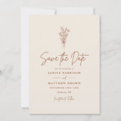 Save The Date Boho Terracotta Orange Brûlé Mariage Rustique (Devant)