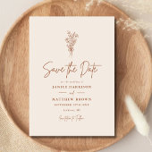 Save The Date Boho Terracotta Orange Brûlé Mariage Rustique
