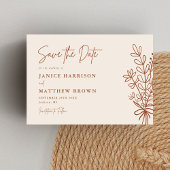 Save The Date Boho Terracotta Orange Brûlé Mariage Rustique