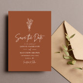 Save The Date Boho Terracotta Orange Brûlé Mariage Rustique