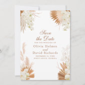 Save The Date Boho Terracotta Pampas Grass Mariage Floral (Devant)