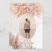 Save The Date Boho Terracotta Pampas Mariage PHOTO en herbe (Devant / Derrière)