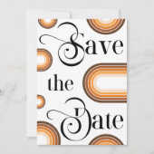 Save The Date Boho Terracotta Rainbow Retro Script Mariage photo (Devant)