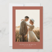 Save The Date Boho Terracotta Taupe Floral Élégant Mariage (Dos)