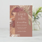 Save The Date Boho Tropical Fan Palms Wedding Enregistrer la dat (Debout devant)