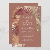 Save The Date Boho Tropical Fan Palms Wedding Enregistrer la dat (Devant / Derrière)