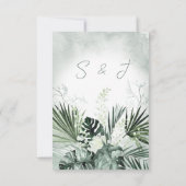 Save The Date Boho Tropical Plantes Vert Mariage aquarelle (Dos)