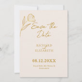 Save The Date Boho végétal Mariage minimal (Devant)