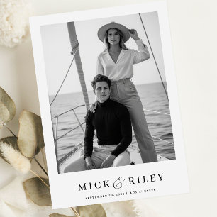 Save The Date Boho Vintage minimaliste texte et Mariage photo