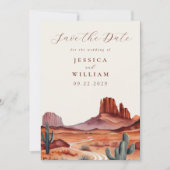 Save The Date Boho Watercolor Desert Mariage (Devant)