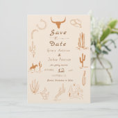 Save The Date Boho Western Cowboy Mariage d'illustration (Debout devant)