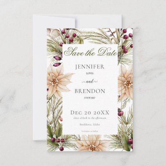 Save The Date Boho Winter Greenery Boughs (Devant)