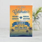 Save The Date Boire à manger à célébrer le coucher de soleil d'é (Debout devant)