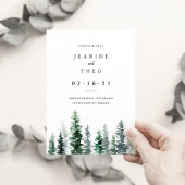 Save The Date Bois | Aquarelle d'hiver Enregistrer la date