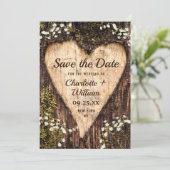 Save The Date Bois Barque Coeur Bébé Respiration Mariage Enregis (Debout devant)