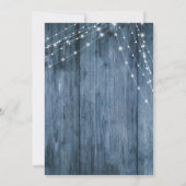 Save The Date Bois bleu rustique, cordes légères Enregistrer la (Dos)