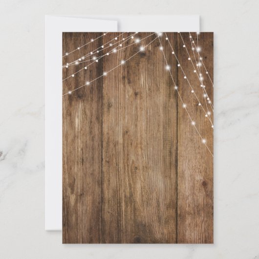 Save The Date Bois Brown rustique, Chaînes légères Enregistrer l (Dos)