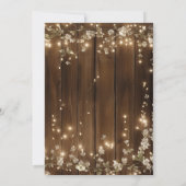 Save The Date Bois Chaîne rustique Lumières Floral blanc (Dos)