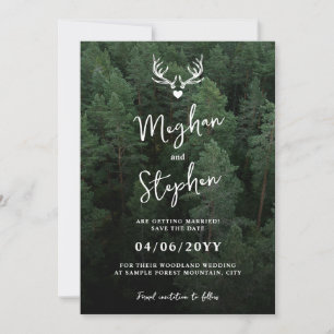 Save The Date Bois de Cerfs Forêt de Pins Mariage en Forêt