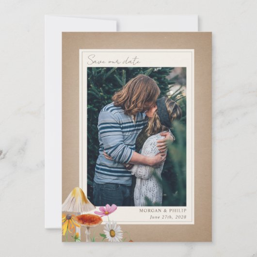 Save The Date Bois de forêt Mariage Photo (Devant)