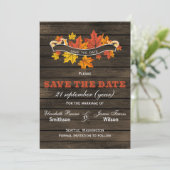 Save The Date Bois de grange Mariage de automne rustique enregis (Debout devant)