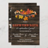 Save The Date Bois de grange Mariage de automne rustique enregis (Devant / Derrière)