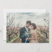 Save The Date Bois de grange rustique aquarelle feuille photo mo (Dos)