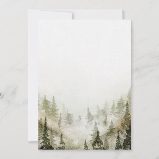 Save The Date Bois, Forêt, Pins Arbres, Lumières Enregistrer La  (Dos)