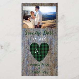 Save The Date Bois Mariage rustique Enregistrer la date Plaid Co