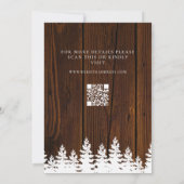 Save The Date Bois rustique Automne Automne Mariage d'hiver Code (Dos)