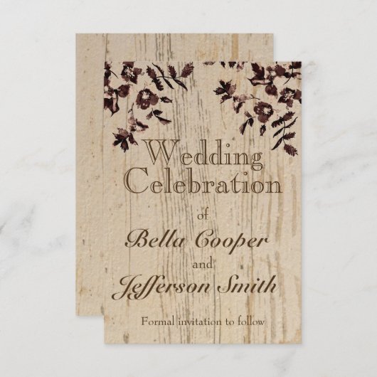 Save The Date Bois rustique désorganisé (Devant / Derrière)