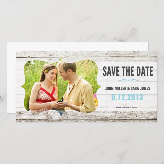 Save The Date Bois Rustique Enregistrer La Date (Devant / Derrière)