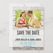 Save The Date Bois Rustique Enregistrer La Date (Devant)