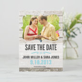 Save The Date Bois Rustique Enregistrer La Date (Debout devant)