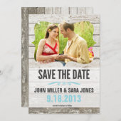 Save The Date Bois Rustique Enregistrer La Date (Devant / Derrière)