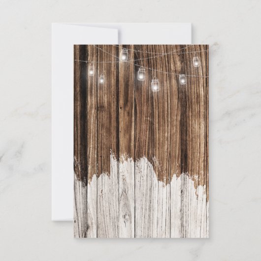 Save The Date Bois rustique et lanternes (Dos)