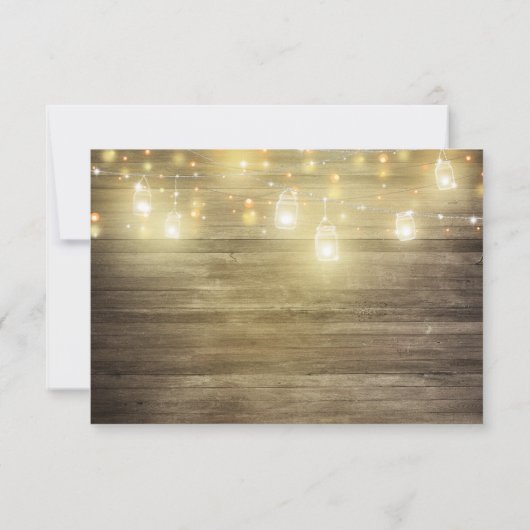Save The Date Bois rustique et lumières Mason Jar Enregistrer la (Dos)