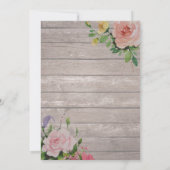 Save The Date Bois rustique Floral Chaîne Lumières Mariage Date (Dos)